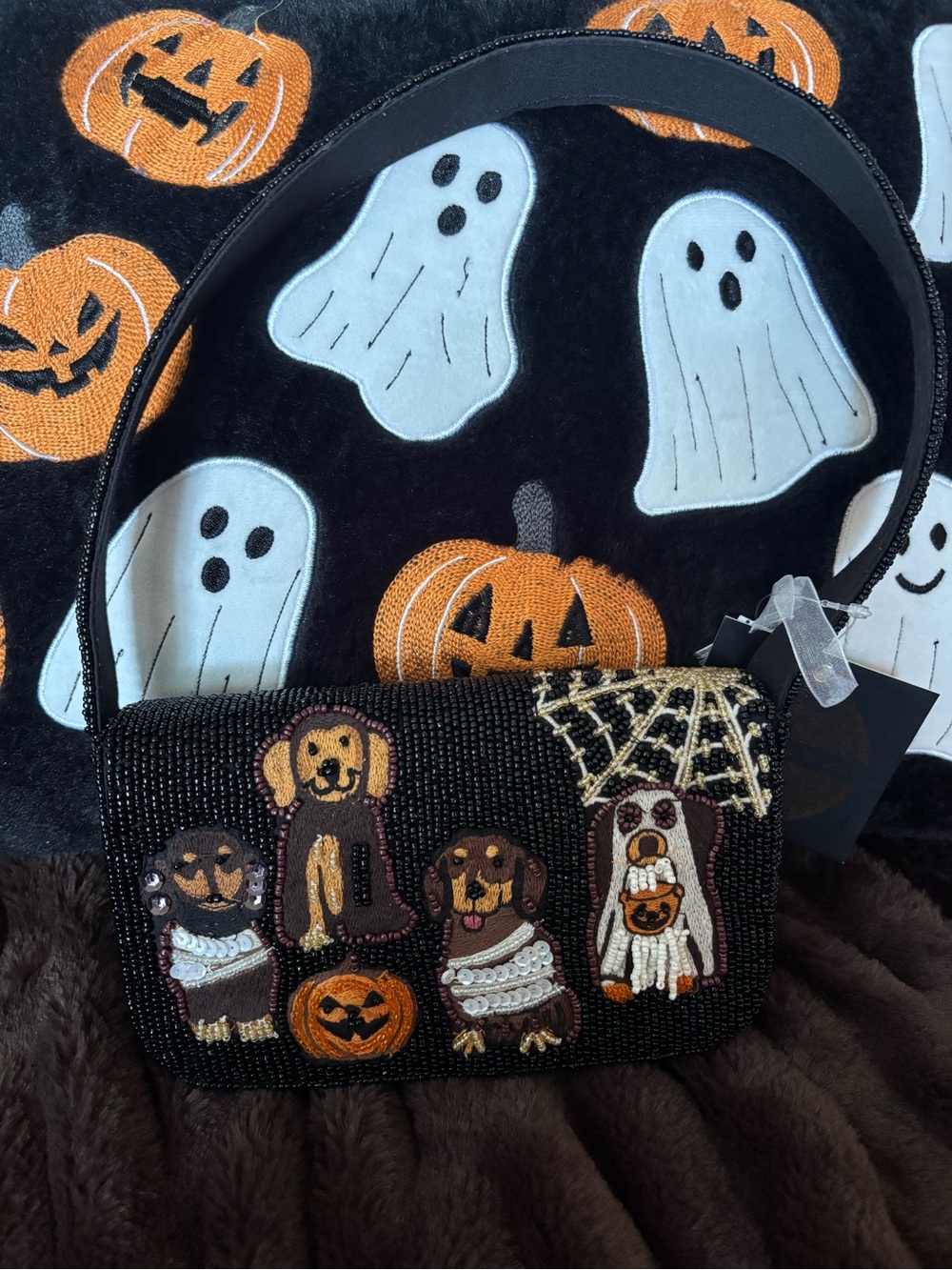 NWT Viral Dog Halloween Mini Beaded Shoulder Bag From India To You